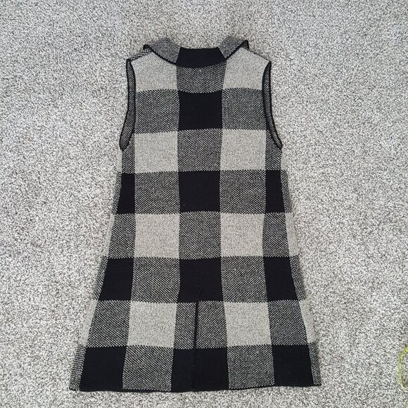 NEW Open Front Knit Cardigan Jacket Plaid Blazer Vest S Sleeveless Jacquard Long - Picture 7 of 15
